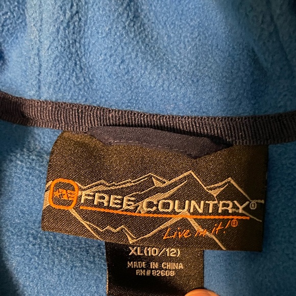Boy’s Free Country zip up jacket, blue and green, size XL (10/12) - Picture 3 of 4